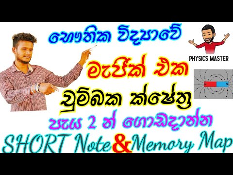 චුම්බක ක්ෂේත්‍ර පැය 2 න් | Magnetic Field | AL Physics Sinhala 2021/22 | Short Note & Memory Map