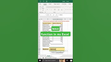 How to use Max function in Excel