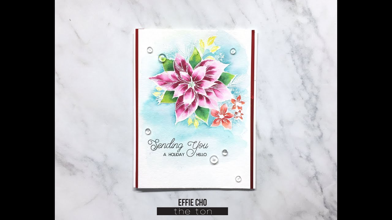 Pink Watercolored Holiday Love Poinsettia - YouTube