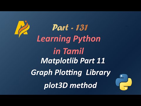 Python Programming in Tamil | Matplotlib Visualization Library Part 11 | plot3D method