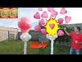 suelta de globos de helio para boda - decoracion con globos - columnas de globos