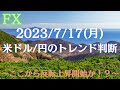 2023/7/17（月）米ドル/円のトレンド判断～ここから反転上昇開始か！？～