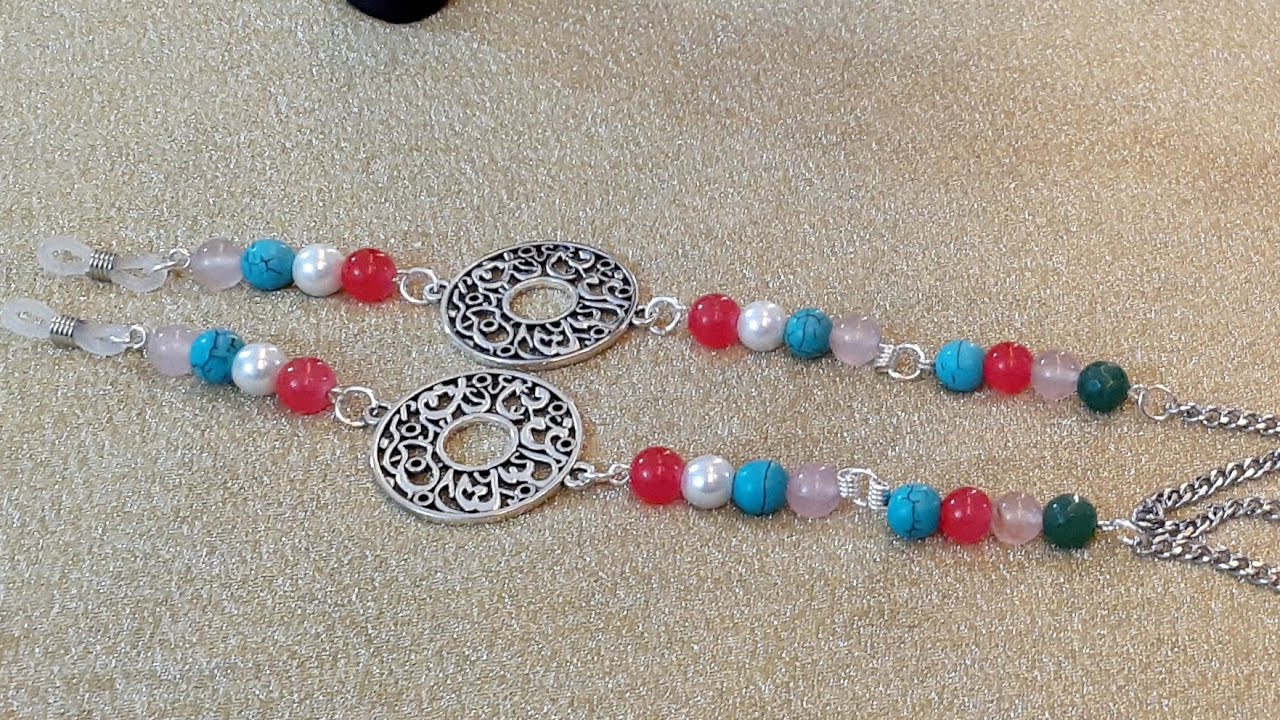 تعليم اكسسوارات خطوات عمل سلسله النظاره بالاحجار