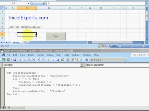 ExcelExperts.com -VBA Tips Update Statusbar