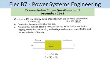 PEO solve examples (ELEC B7) Transmission Line Question no. 1