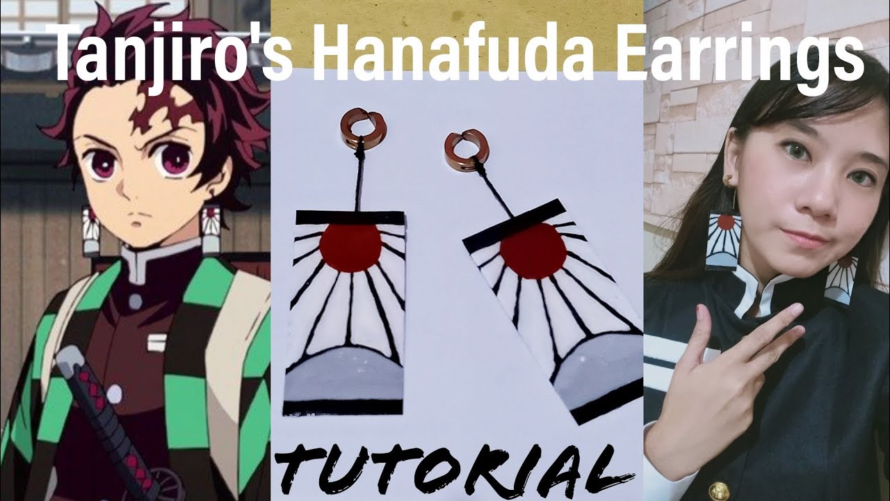 Tanjiro Hanafuda Earrings Tutorial Demon Slayer DIY YouTube