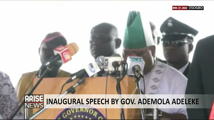 OSUN STATE: INAUGURAL SPEECH BY GOV. ADEMOLA ADELEKE
