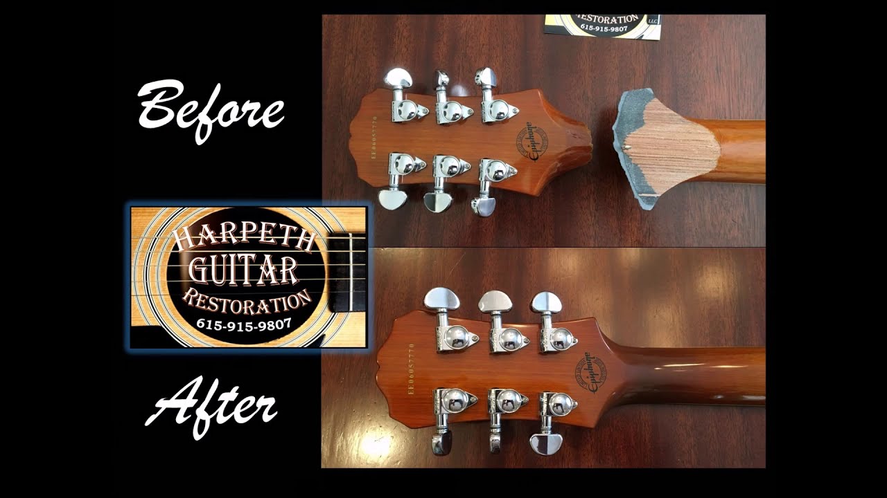 Guitar Finish Repair Epiphone Neck Break YouTube