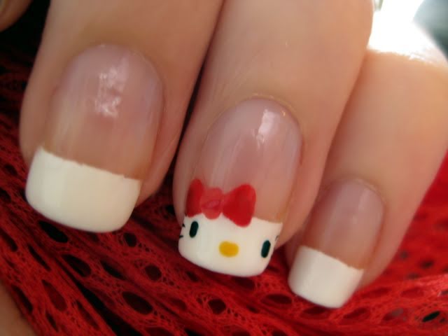 Easy Hello Kitty Nails (Freehand!) - YouTube