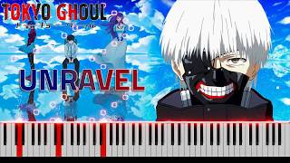UNRAVEL - Tokyo Ghoul Opening 1 on Piano [FREE MIDI]