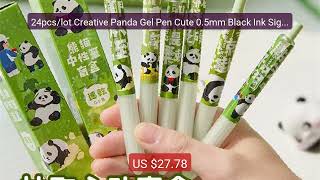 24pcs/lot Creative Panda Gel Pen Cute 0.5mm Black Ink Signatur... — Hot Deal 2026 | Limited Offer!