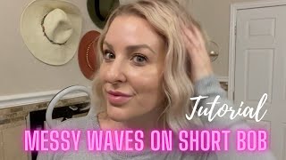 MESSY WAVES ON SHORT BOB TUTORIAL | LIVEDIN STYLE