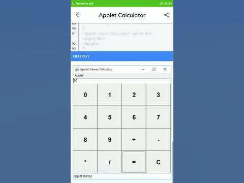Applet CALCULATOR IN JAVA - YouTube