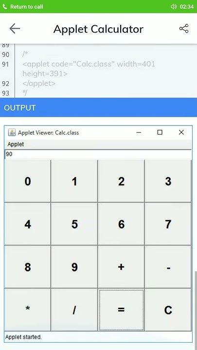 Applet CALCULATOR IN JAVA - YouTube