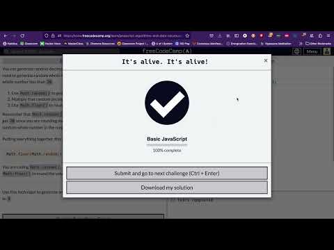 FreeCodeCamp Tutorial: Random Number Generator - Pt 20