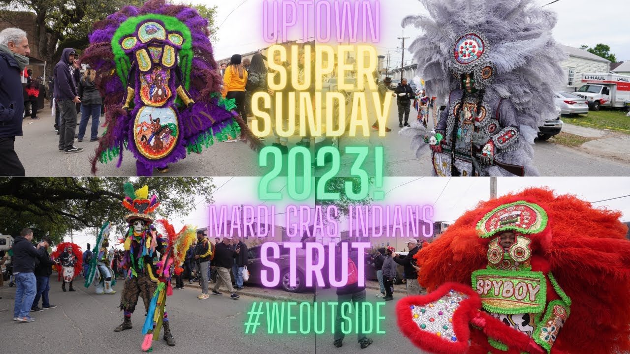 Super Sunday 2023! The Mardi Gras Indians Strut! Feat FlagBoy Giz! The Suits are Amazing! #weoutside