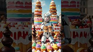 This AI android just discovered the pure joy #shorts #AIart #Donuts #SweetTreats #viralshorts #fyp