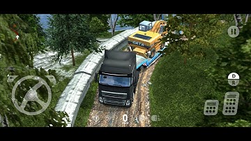 Hauling an excavator off-road || heavy machines and mining simulator