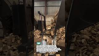 Hydraulic Firewood Loader Filling Bulk Bags Fast #firewood #machinery #hydraulic