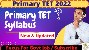 Primary TET syllabus 2022 || WB TET syllabus | Primary tet syllabus in Bengali.@FocusStudy2