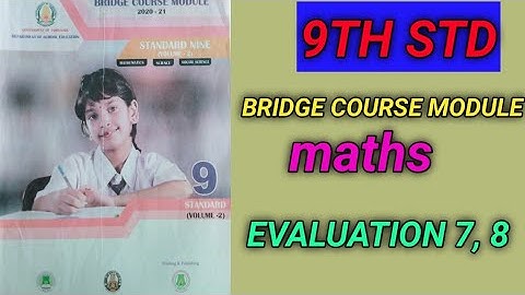 9th STD MATHS 7, 8 #BRIDGE COURSE MODULE
