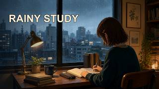 Rainy City Study Desk 🌧️ Cozy Lofi Beats for Focus & Reading | 2 Hours