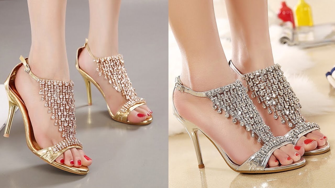 golden party wear sandals