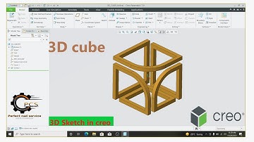 3D sketch in creo  3D cube PTC CREO | by Perfect CAD Service