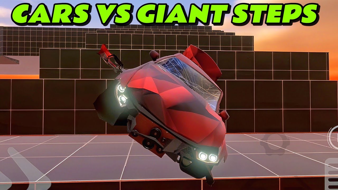 👉 Car vs GIANT STEPS 😱 INSANE DAMAGE! | FlexicX Realistic Crash Physics