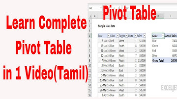 Learn Complete Pivot Table in One Video | Pivot Table in Tamil