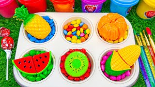 Satisfying ASMR | How to Make Glossy Slime Lollipop Candy with Rainbow Grid Balls & Nails Polish