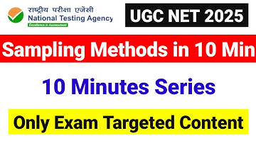 Sampling Methods in 10 Minutes | UGC NET Research Aptitude | UGC NET Paper 1 | UGC NET MENTOR
