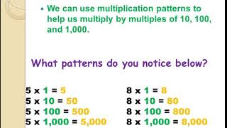 EXPLORING MULTIPLICATION PATTERNS