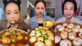 1.4x Linmei Mukbang Telur Rebus dengan Sosis Pedas ASMR Gadis Cina Makan Terlalu Banyak Telur & P...