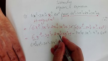 Subtraction of algebraic expressions...( Horizontal mathod)