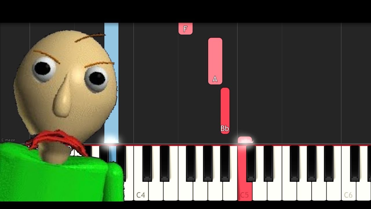 Baldi's Basics Song - Don't Wanna Learn - Not A Robot (EASY Piano Tutorial)