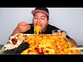 Korean Home Meal... Juicy Pork Dumplings &amp; Spicy Noodles .. MUKBANG