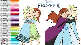 Disney Frozen 2 Coloring Book Pages Princess Anna Queen Elsa Sisters Hug
