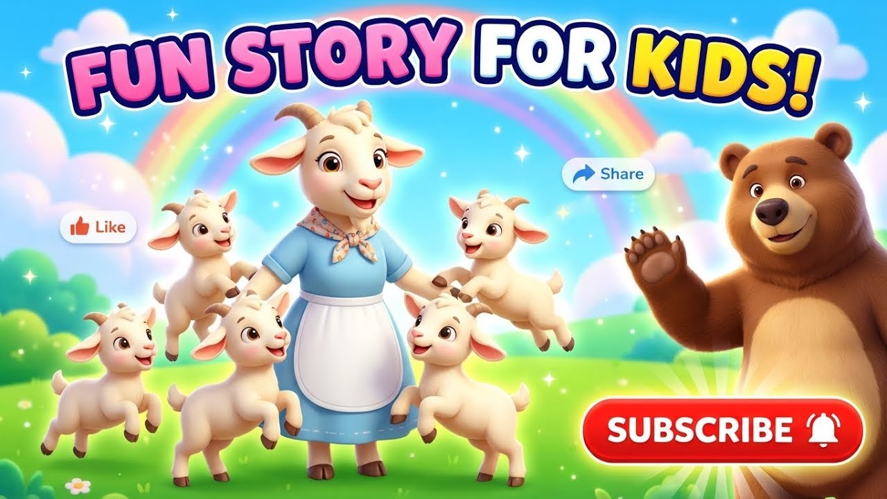 The Wolf and the Seven Little Goats 🐺🐐 | Brave Rescue Story for Kids | Moral Story