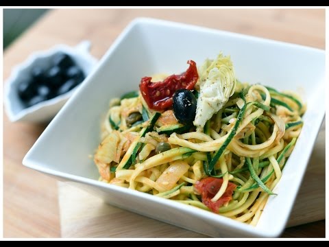 spaghetti-de-courgettes,-tomates-séchées-&-artichauts