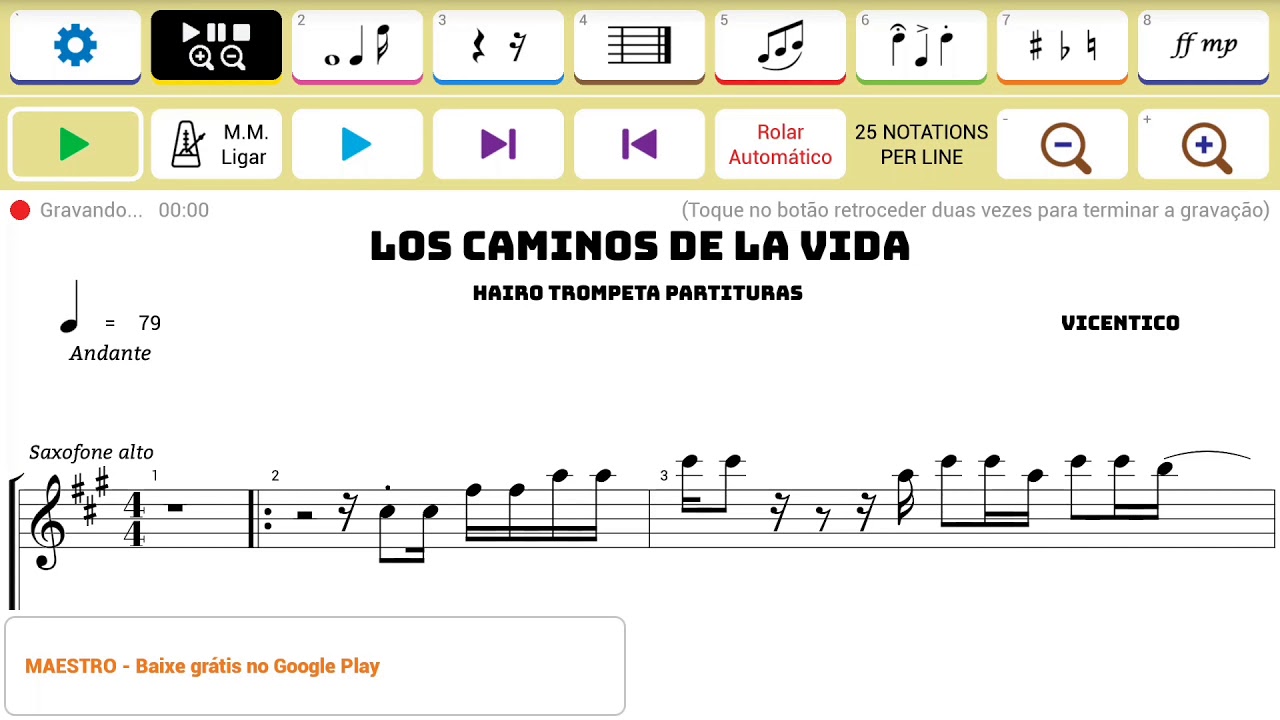 Los Caminos De La Vida/Vicentico/Partitura Gratis - YouTube