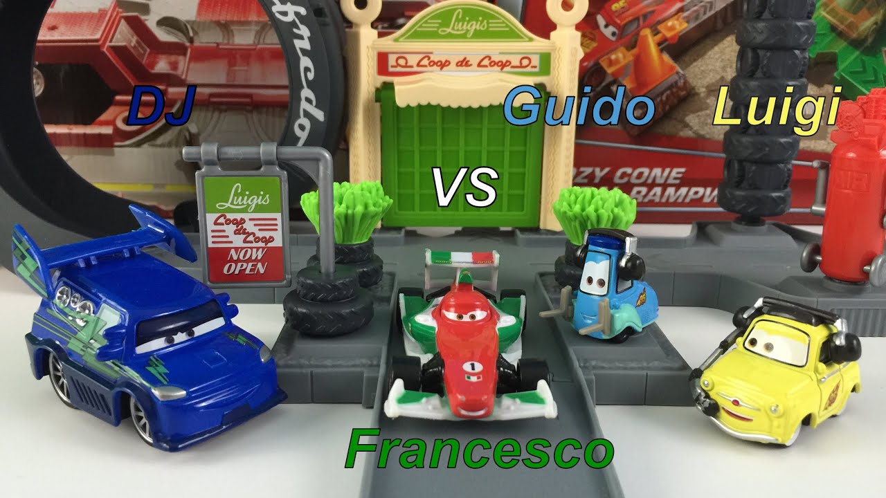 Disney Pixar Cars  Fast as Lightning - Francesco Stage 1/4 vs Luigi, Guido, DJ