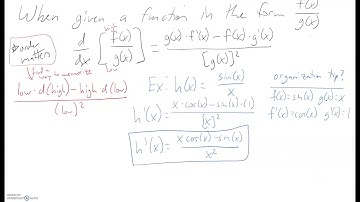 Derivatives #5 - Quotient Rule