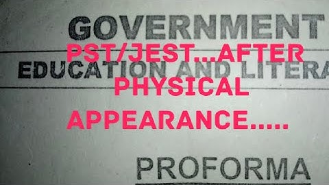 PST/JEST.After Physical Appearance.