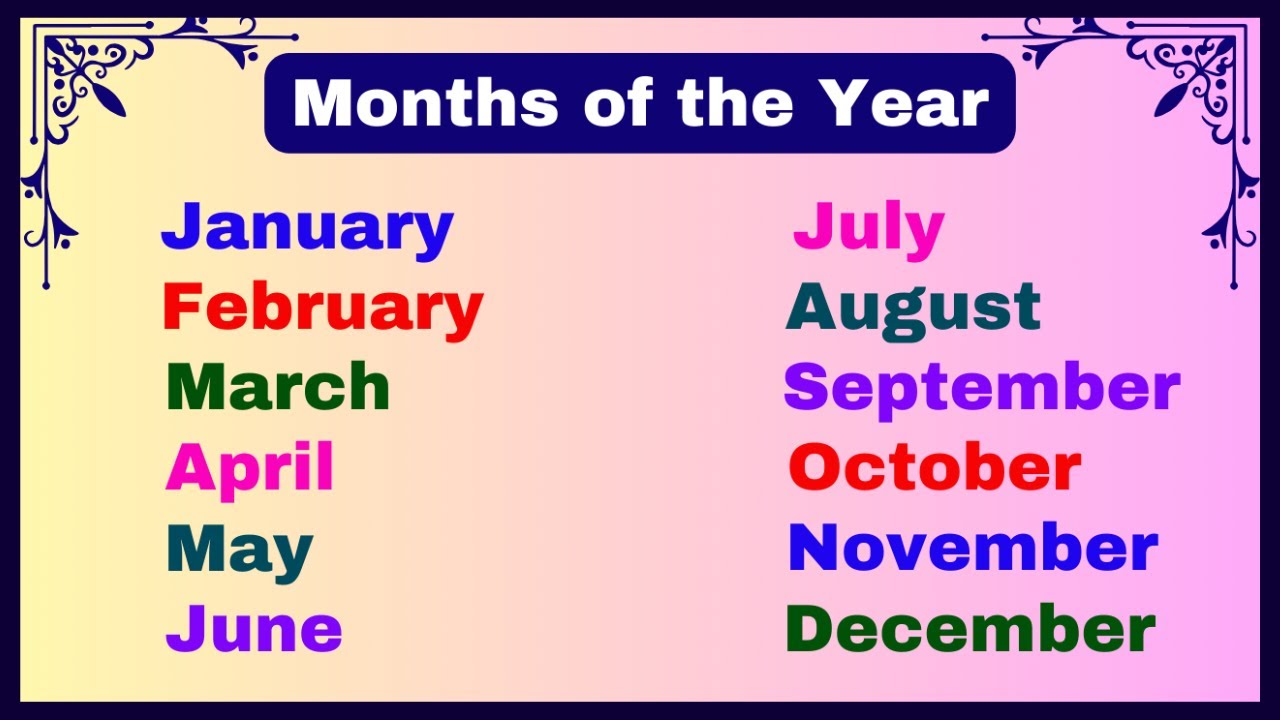 Months Of The Year With Spellings Learn Month Names Months Name months-of-the-year-with-spellings-learn-month-names-months-name