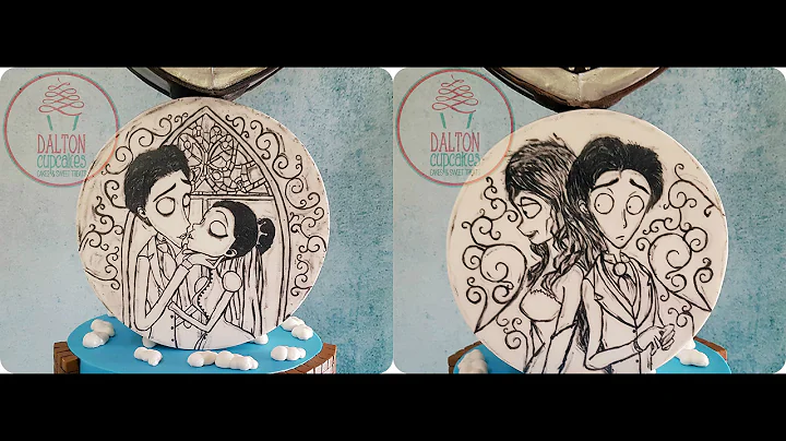 Corpse Bride Painted Cake