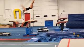 Sage Kellerman-Handspring front pike half with 2 mats