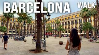 Barcelona Walking Tour 4K 🇪🇸 Port Vell, Plaça Reial & Barcelona Cathedral