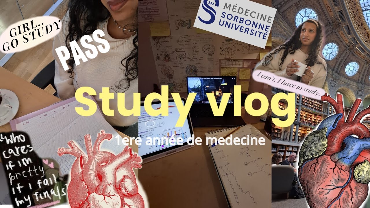 STUDY VLOG: 1ère année de médecine (PASS), réveil à 5h, productivité, librairie, Sorbonne, conseils