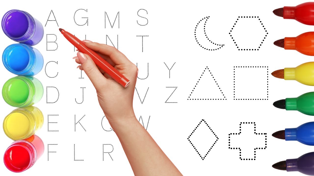 Увлекательное обучение для детей | Письмо ABCD и геометрические фигуры | Изучение алфавита и геом...